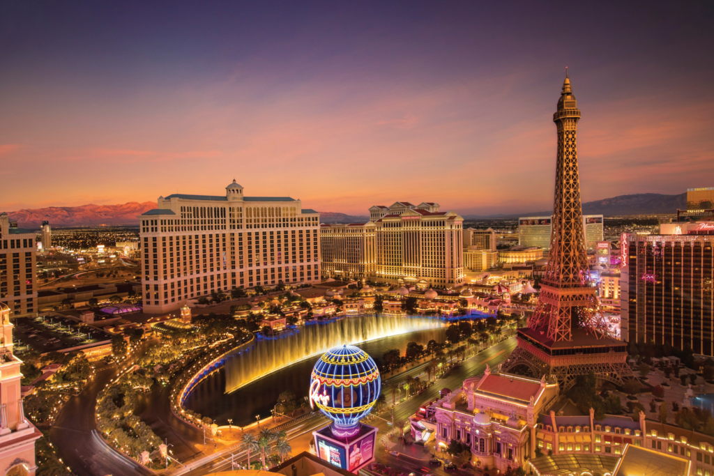 The Las Vegas Strip during sunset